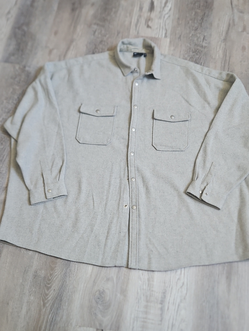 ASOS Light Gray Button-Up Shirt Jacket